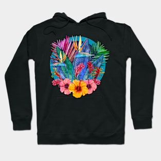 Tropical Bird of Paradise Bouquet Hoodie